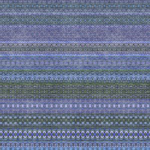 HomeRoots 9' X 12' Blue and Ivory Striped Washable Area Rug - Durable, UV-Protected, Perfect for Homes with Kids 647493