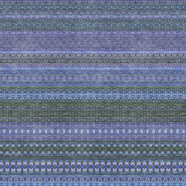 HomeRoots 9' X 12' Blue and Ivory Striped Washable Area Rug - Durable, UV-Protected, Perfect for Homes with Kids 647493