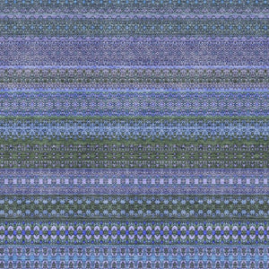 HomeRoots 10' Blue and Ivory Striped Washable Area Rug with UV Protection - Durable, Stylish, Pet-Friendly Design 647494
