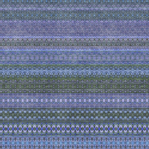 HomeRoots 10' Blue and Ivory Striped Washable Area Rug with UV Protection - Durable, Stylish, Pet-Friendly Design 647494