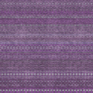 HomeRoots 10' X 14' Eggplant & Ivory Striped Area Rug - Durable, Stain-Resistant, UV Protected for Busy Homes 647500