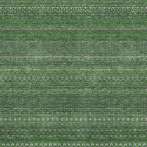 HomeRoots 8' X 10' Fern Green And Ivory Striped Area Rug - Durable, Washable, UV-Protected for High-Traffic Spaces 647504