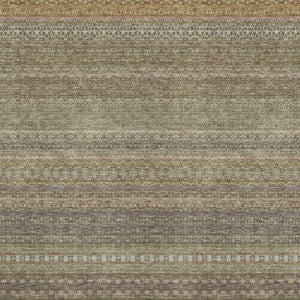 HomeRoots 8' X 10' Striped Khaki and Ivory Washable Area Rug – UV Protected, Durable, Easy Care for Busy Homes 647516
