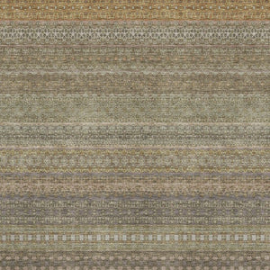 HomeRoots 9' X 12' Khaki Striped Washable Area Rug with UV Protection - Durable, Stylish, and Easy-Care Solution! 647517