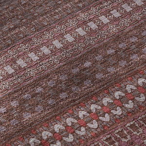 HomeRoots 5' X 8' Merlot Ivory Striped Washable Area Rug with UV Protection for Easy Care & Durability 647520