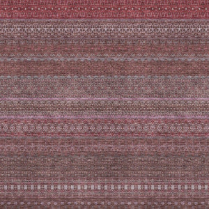 HomeRoots 8' X 10' Merlot and Ivory Striped Washable Area Rug - Durable, Stain-Resistant & UV Protected Elegance 647522