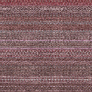 HomeRoots 10' Merlot & Ivory Striped Area Rug - Durable, Washable, UV-Resistant for Homes with Kids & Pets 647524