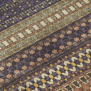 HomeRoots 10' X 14' Washable Rust and Purple Striped Area Rug with UV Protection for Busy Homes and Style 647542