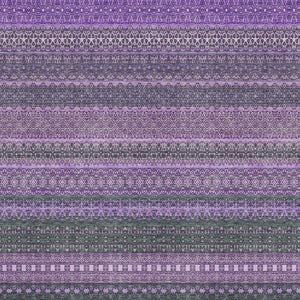 HomeRoots 8' X 10' Striped Purple & Ivory Washable Area Rug with UV Protection - Stylish, Soft, and Durable! 647546