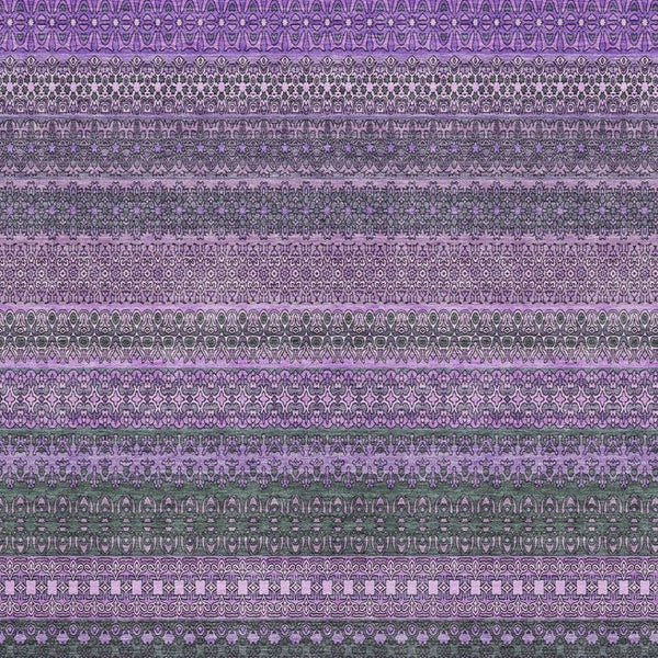 HomeRoots 8' X 10' Striped Purple & Ivory Washable Area Rug with UV Protection - Stylish, Soft, and Durable! 647546
