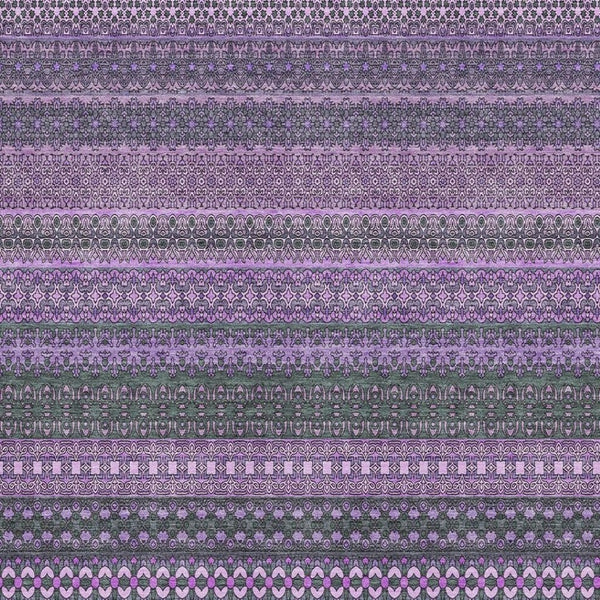 HomeRoots 10' X 14' Purple and Ivory Striped Area Rug - Washable, UV Protected, Durable for High-Traffic Spaces 647548