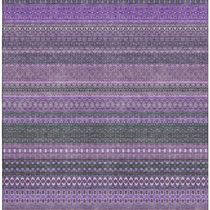 HomeRoots 10' X 14' Purple and Ivory Striped Area Rug - Washable, UV Protected, Durable for High-Traffic Spaces 647548