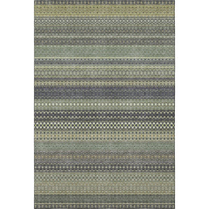 HomeRoots 8' X 10' Sage Gray & Ivory Striped Washable Area Rug – Soft, Durable, UV-Protected for High-Traffic Homes 647552