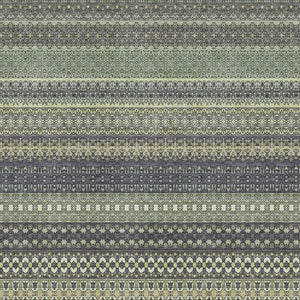 HomeRoots 9' X 12' Sage Gray and Ivory Striped Washable Area Rug - Durable, UV-Protected & Stain-Resistant! 647553