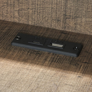 English Elm Wallace & Bay - Brown Bookcase King Bed with Penny Brown Finish, Modern Wood Design, Easy-Care, Spacious Storage B361S00015