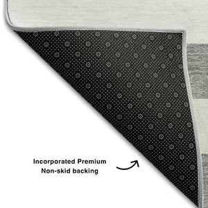 HomeRoots 10' Gray and Ivory Striped Washable Area Rug – Durable, Stain-Resistant with UV Protection for Style 647590