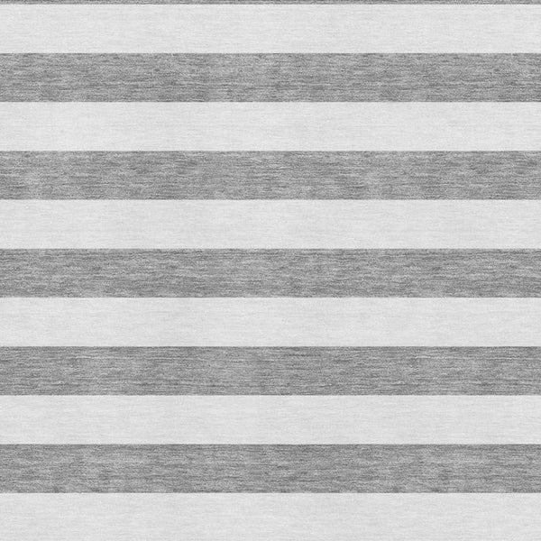 HomeRoots 10' Gray and Ivory Striped Washable Area Rug – Durable, Stain-Resistant with UV Protection for Style 647590