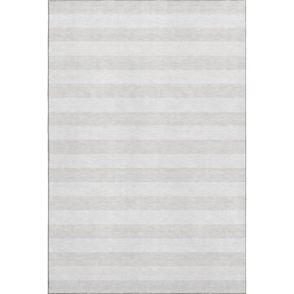 HomeRoots 8' X 10' Ivory and Gray Striped Washable Area Rug - Durable, Stain-Resistant, UV-Protected for Style 647600