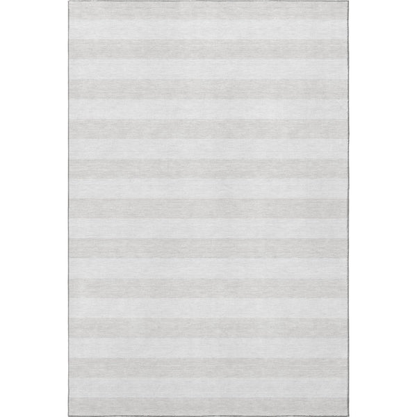 HomeRoots 9' X 12' Stylish Ivory and Gray Striped Area Rug – Washable, UV Protected, and Perfect for Busy Homes 647601