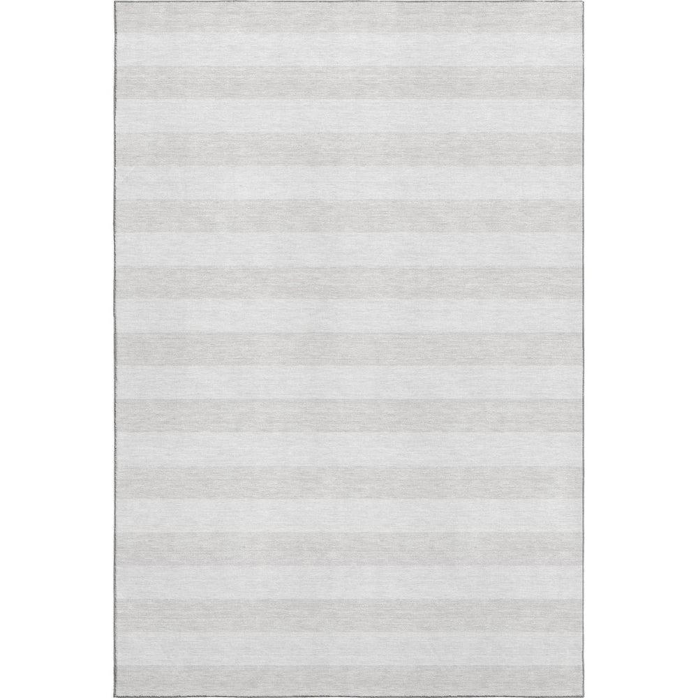 HomeRoots 9' X 12' Stylish Ivory and Gray Striped Area Rug – Washable, UV Protected, and Perfect for Busy Homes 647601