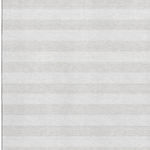 HomeRoots 10' X 14' Ivory and Gray Striped Washable Area Rug with Stain Resistance and UV Protection Features 647602