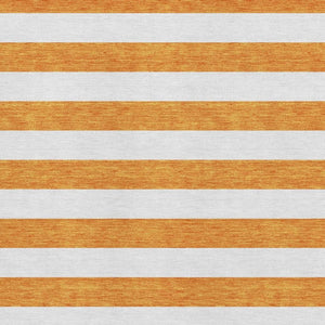 HomeRoots 8' X 10' Orange and Ivory Striped Washable Area Rug - Durable, UV-Protected, Stain-Resistant Design 647624
