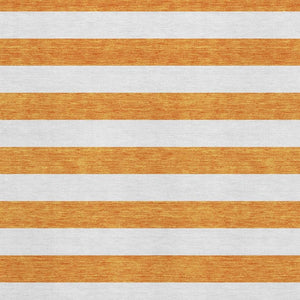 HomeRoots 9' X 12' Orange And Ivory Striped Washable Area Rug - UV Protected, Durable & Easy to Clean for Homes 647625