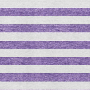 HomeRoots 5' X 8' Stylish Purple & Ivory Striped Washable Area Rug with UV Protection for Every Space 647640