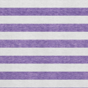 HomeRoots 9' X 12' Purple and Ivory Striped Washable Area Rug - Stylish, Durable, UV-Protected for Any Space 647643