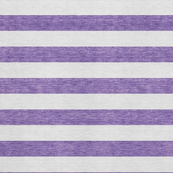 HomeRoots 9' X 12' Purple and Ivory Striped Washable Area Rug - Stylish, Durable, UV-Protected for Any Space 647643