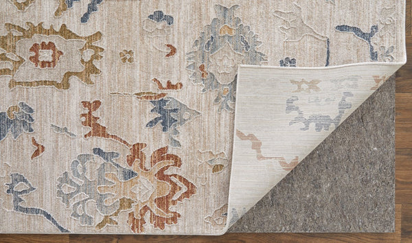 Feizy Rugs Pasha Vibrant Floral Rug - Soft Low Pile, Stain-resistant Polyester For High-traffic Areas Ivory,Blue,Gold Polyester Pas39m8fivymltp00