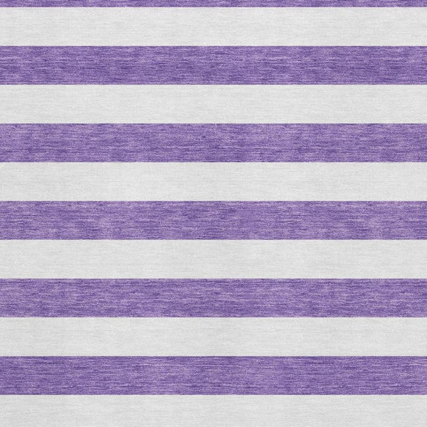 HomeRoots 10' X 14' Purple And Ivory Striped Area Rug - Washable, UV-Protected, Durable Design for High-Traffic Spaces 647644