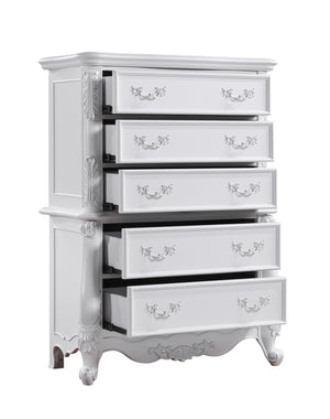 English Elm Latisha Elegant Finish Dresser with Spacious Drawers and Versatile Shelf for Organized Bedrooms White 59 L x 42 W x 21 H B2726P247633