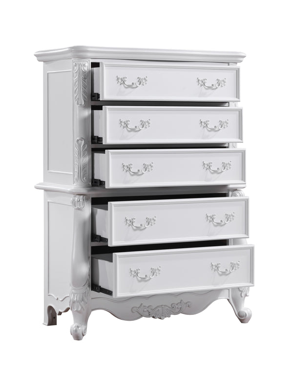 English Elm Latisha Elegant Finish Dresser with Spacious Drawers and Versatile Shelf for Organized Bedrooms White 59 L x 42 W x 21 H B2726P247633