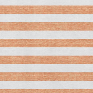 HomeRoots 5' X 8' Salmon & Ivory Striped Washable Area Rug – Durable, UV-Protected & Perfect for Any Space! 647652