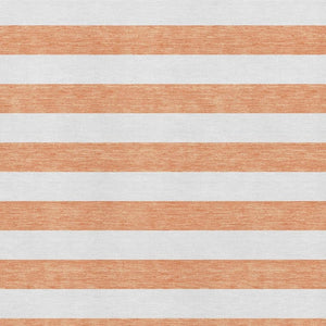 HomeRoots 8' X 10' Salmon and Ivory Striped Washable Area Rug - Stain Resistant, UV Protected, Durable Design 647654