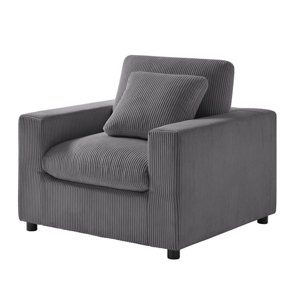 English Elm Chelsea Modern Armchair with Plush Down-Blend Cushions, Removable Covers & Solid Wood Legs Charcoal B050P402012