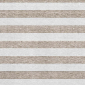HomeRoots 5' X 8' Taupe and Ivory Striped Area Rug - Washable, UV Protected, Durable, Stain-Resistant Design 647664