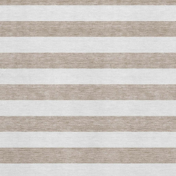 HomeRoots 5' X 8' Taupe and Ivory Striped Area Rug - Washable, UV Protected, Durable, Stain-Resistant Design 647664