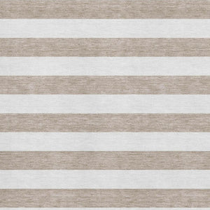 HomeRoots 5' X 8' Taupe and Ivory Striped Area Rug - Washable, UV Protected, Durable, Stain-Resistant Design 647664