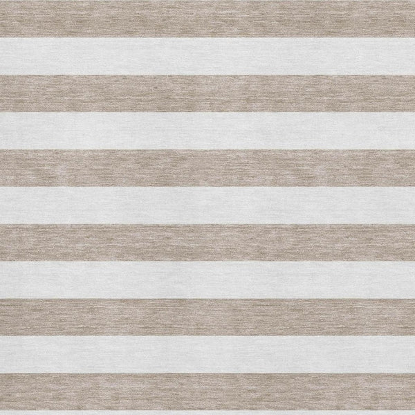 HomeRoots 5' X 8' Taupe and Ivory Striped Area Rug - Washable, UV Protected, Durable, Stain-Resistant Design 647664