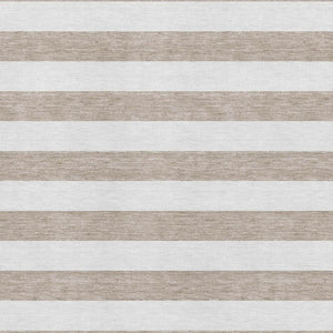 HomeRoots 10' Taupe and Ivory Striped Area Rug – Washable, UV Protected, Stain Resistant, Perfect for Families 647668