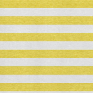 HomeRoots 8' X 10' Yellow Striped Washable Area Rug - Durable, UV-Protected, Stain-Resistant for Family Spaces 647678