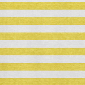 HomeRoots 10' X 14' Yellow and Ivory Striped Area Rug - UV Protected, Washable, Stain-Resistant for Easy Care 647680