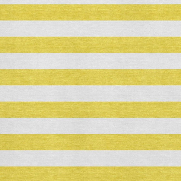 HomeRoots 10' X 14' Yellow and Ivory Striped Area Rug - UV Protected, Washable, Stain-Resistant for Easy Care 647680