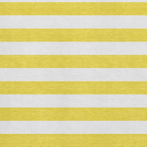 HomeRoots 10' X 14' Yellow and Ivory Striped Area Rug - UV Protected, Washable, Stain-Resistant for Easy Care 647680