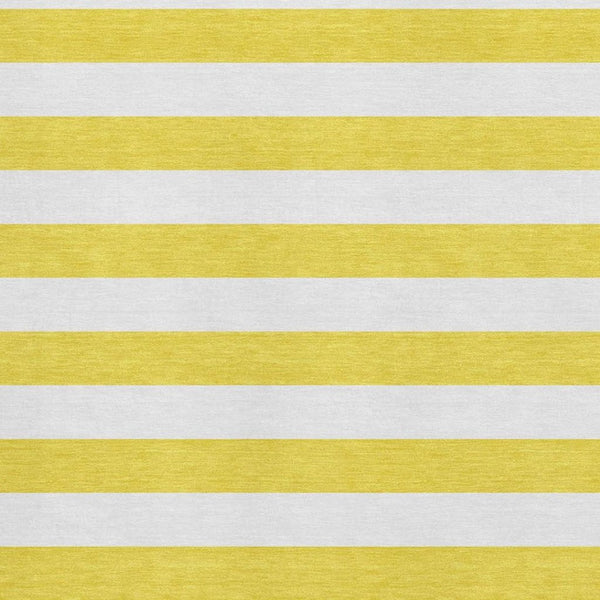 HomeRoots 10' X 14' Yellow and Ivory Striped Area Rug - UV Protected, Washable, Stain-Resistant for Easy Care 647680