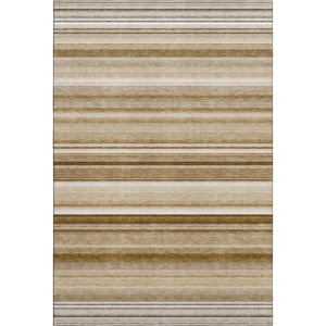 HomeRoots 5' X 8' Chocolate & Ivory Striped Washable Area Rug - UV Protected, Stain Resistant, Easy Care! 647700