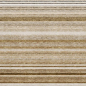 HomeRoots 5' X 8' Chocolate & Ivory Striped Washable Area Rug - UV Protected, Stain Resistant, Easy Care! 647700
