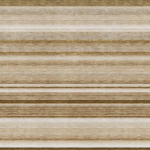 HomeRoots 8' X 10' Chocolate & Ivory Striped Washable Rug - UV Protected, Stain Resistant for High-Traffic Areas 647702